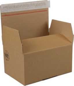 SENDFORE® Postal Package Box | L | Golfkarton | 400x260x260mm | Mit Autolock | Braun | 10 Stück