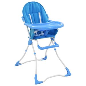Baby-Hochstuhl, Kinderhochstuhl, Babystuhl, Kombihochstuhl Blau und Weiß
