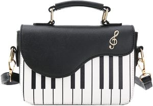 Damen Stilvolle Klaviermuster Handtasche Umhängetasche Lässige Umhängetasche für Frauen Mädchen