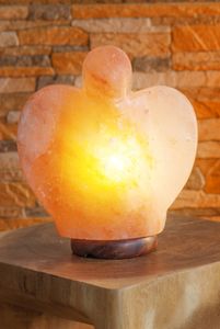 Salzkristall Lampe - Engel mit Holzsockel ca. 20 cm
