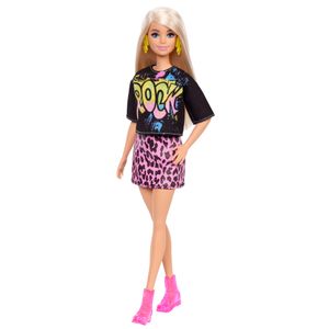 Barbie Fashionistas Puppe im rockigen T-Shirt und Rock, Anziehpuppe
