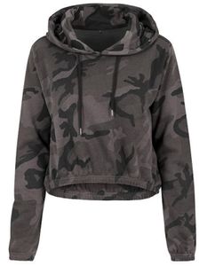 Damen Camo Cropped Hoody - Farbe: Dark Camo - Größe: S