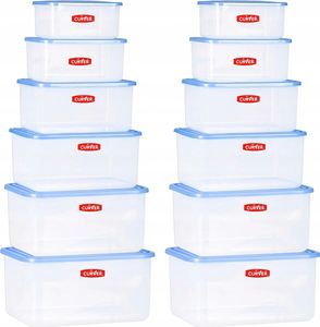 Curver Zestaw 12x Pojemniki Plastikowe na Żywność | Różne wielkości | Niebieskie Curver Zestaw 12x Pojemniki Plastikowe na Żywność | Różne wielkości | Niebieskie