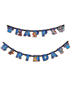 Amscan "Paw Patrol" Girlande Happy Birthday 179,8 x 13,7 cm - 9903823 | Hunde Motiv Kinder Geburtsta