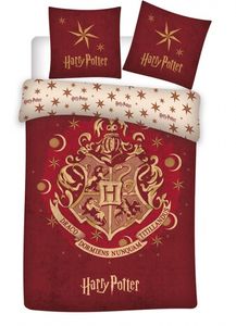 Beige-dunkelrotes Bettwäsche-Set aus Baumwolle Harry Potter 140cmx200cm, Zertifikat