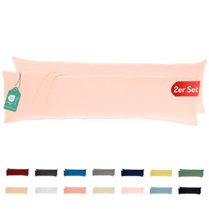 Jersey Kissenbezug 2er Set 40x145 cm 100% Baumwolle Puderrosa