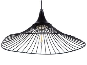 BELIANI Hängeleuchte Schwarz Metall Glühbirnen-Optik Schirm mit Gitter in Trichterform für Wohnzimmer Esszimmer Minimalistischer Stil