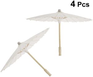 Weiß Papier Regenschirm Sonnenschirm für Hochzeit Braut Foto Cosplay Prop 4 Stück 30cm