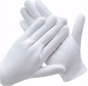 Rukavice, 10 párů Bílé rukavice Bavlněné Bavlněné rukavice Jednorázové bavlněné rukavice pro suché ruce, ekzémy, krásu, mince, šperky a stříbro Kontrola - Unisex