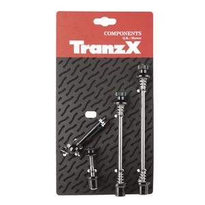 TranzX Schnellspanner Vorder-/Hinterradnabe + Sattelstütze schwarz