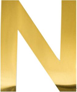 Oblique Unique Bügelbild Buchstabe N Bügelfolie für DIY Gestaltung Beschriftung von Kleidungsstücken uvm. - gold