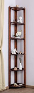 Regal / Eckregal Kiefer massiv Vollholz Nussfarben Junco 59 - Abmessungen: 200 x 42 x 30 cm (H x B x T)