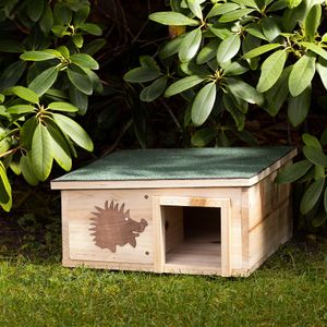 Navaris Igelhaus Igelhäuschen Hütte für Igel - Sommer- und Winterquartier - winterfest und katzensicher - Holzhäuschen für den Garten wetterfest