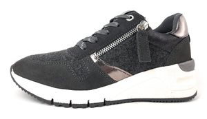 Tamaris Damen Low Sneaker Low Top 1-23702-27 Grau 233 Grey Felt comb Leder/Synthetik mit Removable Sock, Groesse:38 EU