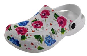 Damen Clogs Freizeitclogs Rot/Blau Gr. 40