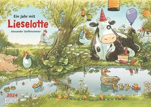 Die Kuh Lieselotte 2024 - Erfunden und illustriert von Alexander Steffensmeier - Wandkalender für Kinder - Format 42 x 29,7 cm