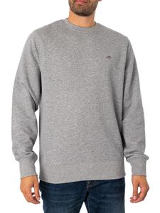 GANT Schild-Sweatshirt mit Rundhalsausschnitt, Grau S