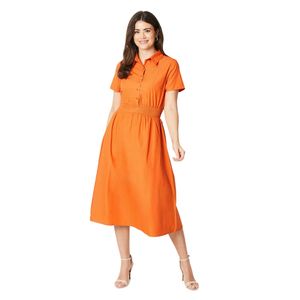 Principles - Hemdblusenkleid Geraffte Taille für Damen DH6960 (44 DE) (Orange)