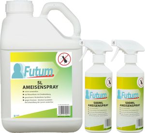 Futum 5L+2x500ml Ameisenmittel Spray Gift gegen Ameisen abwehren Bekämpfung