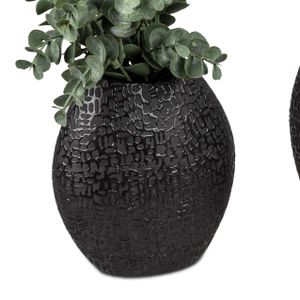Formano Blumenvase Dekovase Vase aus Keramik 16x14cm in schwarz-matt