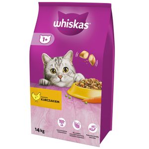 Whiskas Adult – Trockenfutter für ausgewachsene Katzen mit Huhn 14 kg