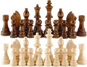 32 STÜCKE Holz Internationalen Schachfiguren ohne Brett tragbare Internationale Schachfiguren Turnier Staunton Schachfiguren Unterhaltung Brettspiel Set