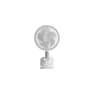 XO Tragbarer ventilator, Clip-Fan, kleiner Ventilator,3-Gang-Einstellung, 120-Grad ,Verstellbarer Neigungswinkel ,2000 mAh Akku für Büro, Reisen, Outdoor Farbe Weiss