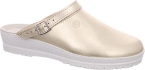 Rohde Neustadt-D Slipper Cloqs Damen Hausschuhe Pantolette 1440 Weiß Gold, Farbe:Gold (Gold), Größe:EUR 35