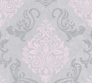 A.S. Création Vliestapete mit Glitter Memory 3 Tapete grau metallic rosa 10,05 m x 0,53 m 953726 95372-6