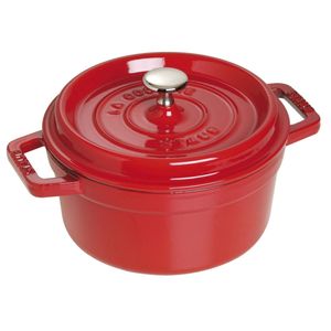 Staub Cocotte 22cm Kirschrot Bräter rund mit Deckel