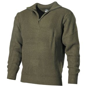 MFH Pullover, "Troyer", mit Reißverschluss, oliv