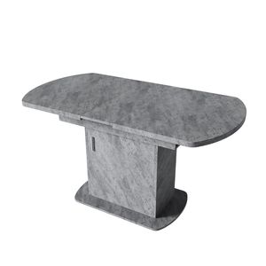 Ausziehbarer Esstisch mit Stauraum, Multifunktionaler Couchtisch für bis zu 6 Personen, Platzsparender minimalistischer ovaler Esstisch,Grau+Silberner
