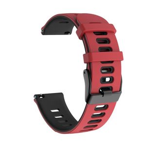 Sport Ersatz Armband für Honor Magic Watch 2 42mm Silikon Band Loop, Farbe:Rot Schwarz