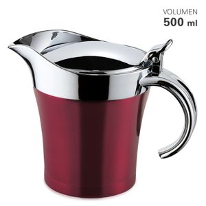 Thermo Sauciere 500 ml Edelstahl Rot