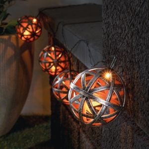 esotec Solar Kugel-Lichterkette Valerie - silber / kupfer winterfest 103016