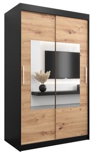Kleiderschrank, Schiebetürenschrank Schlafzimmer, Schrank mit Spiegel TORINO 120 cm