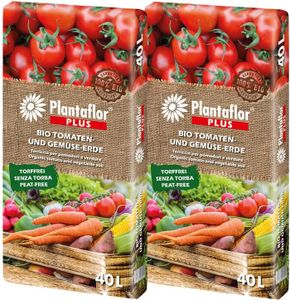 Plantaflor PlusTomatenerde und Gemüseerde Torffrei 80 L (2 x 40L)