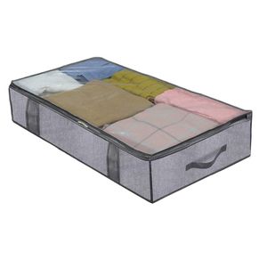 Unterbettbox Ordnungsboxen | Unterbettkommode aus Vliesstoff | Aufbewahrungstasche  (Grau)
