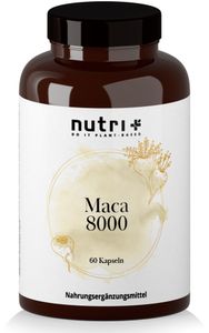 MACA Gold 8000 - hochdosiert - 60 Kapseln - Original 20:1 Premium Extrakt - ohne Magnesiumstearat - für Männer & Frauen - vegan
