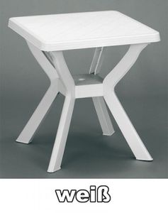 Gartentisch / Balkontisch Reno 70x70 cm weiß Kunststoff