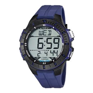 CALYPSO Herren-Armbanduhr Sport Chronograph Quarz-Uhr Polyurethanblau UK5607/2