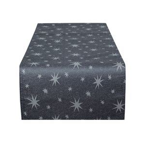 Tischläufer 30x160 cm Grau Weihnachten Polyester Sterne Tischband Herbst Advent Weihnachts Tischdeko