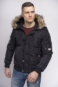 Lonsdale Men Hooded Winterjacket JARRETH, Farbe:black, Größe:L