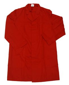 Herren Berufsmantel Arbeitskittel Kittel Mantel 3/4 lang Baumwolle/Polyester, Größe:50, Farbe:rot