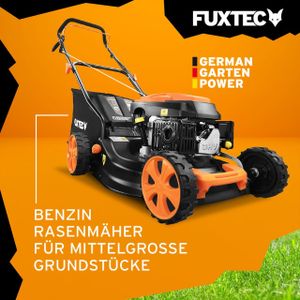 FUXTEC Benzin Rasenmäher mit 50L Fangkorb | 146ccm Motormäher | Benzinmäher 3PS | 460mm | 31kg | bis 1000m² | FX-RM4646ECO