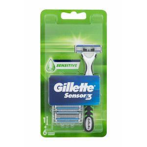 Gillette Sensor 3 Sensitive Rasierklingen, 6er Pack mit Griff
