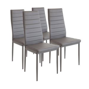 Albatros Esszimmerstühle MILANO 4er Set, Grau - Polsterstuhl mit Kunstleder-Bezug, Modernes Stilvolles Design am Esstisch - Küchenstuhl oder Stuhl Esszimmer mit hoher Belastbarkeit bis 110kg