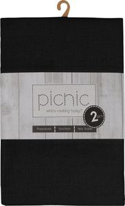 8er Set Geschirrtücher Picnic "Richmond Licorice" - 100% Baumwolle - Grubentücher - Schwarz - 50 x 70 cm