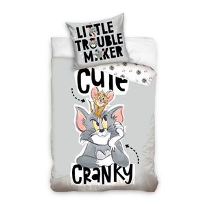 Tom &amp; Jerry Bettbezug Cranky - 140 x 200 cm + 70 x 90 cm - Baumwolle