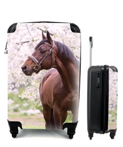 Kufr Příruční zavazadlo na kolečkách Malý cestovní kufr na 4 kolečkách Kůň - Sakura - Ohlávka - Velikost kabiny < 55x40x23 cm a 55x40x20 cm -